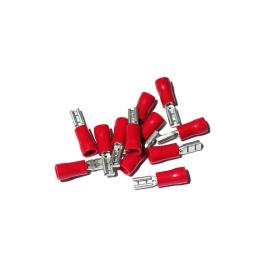 100 COSSES ROUGES PRÉISOLÉES À MANCHON PVC - SECTION CÂBLE : 0,25-1,65mm²